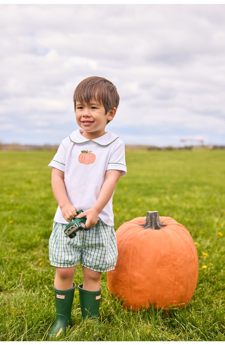 Little English Kids' Applique Peter Pan Banded Short Set, Alternate, color, Pumpkin