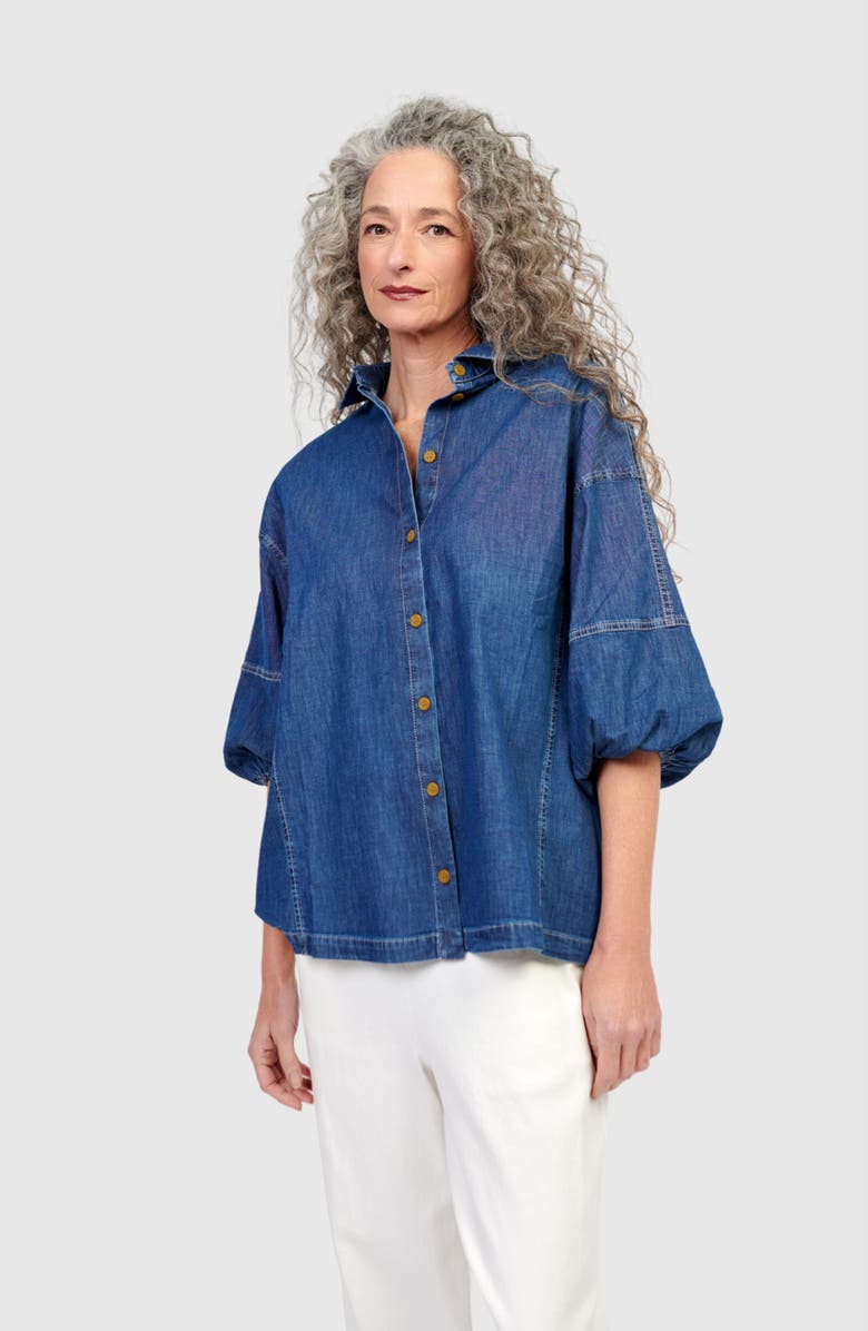 Alembika Pippa Relaxed Blouse, Alternate, color, Denim