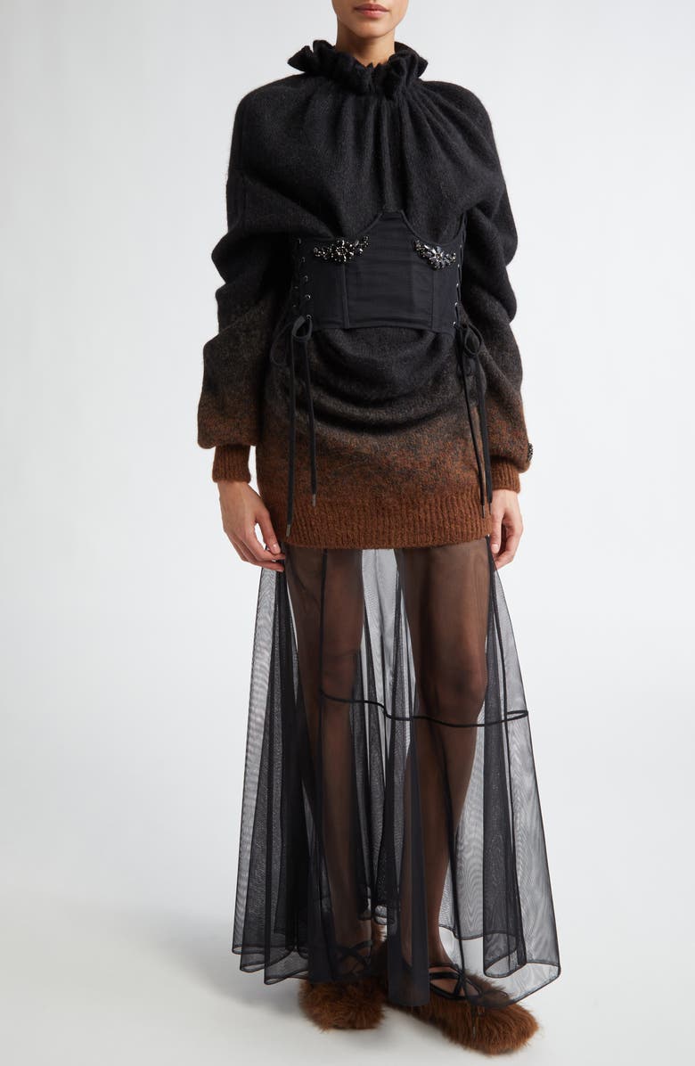 Simone Rocha Embellished Sheer Mesh Corset, Alternate, color,