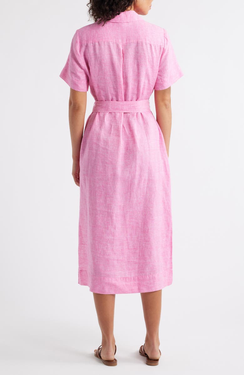 Tommy Bahama Costalina Linen Midi Dress, Alternate, color, Fuchsine