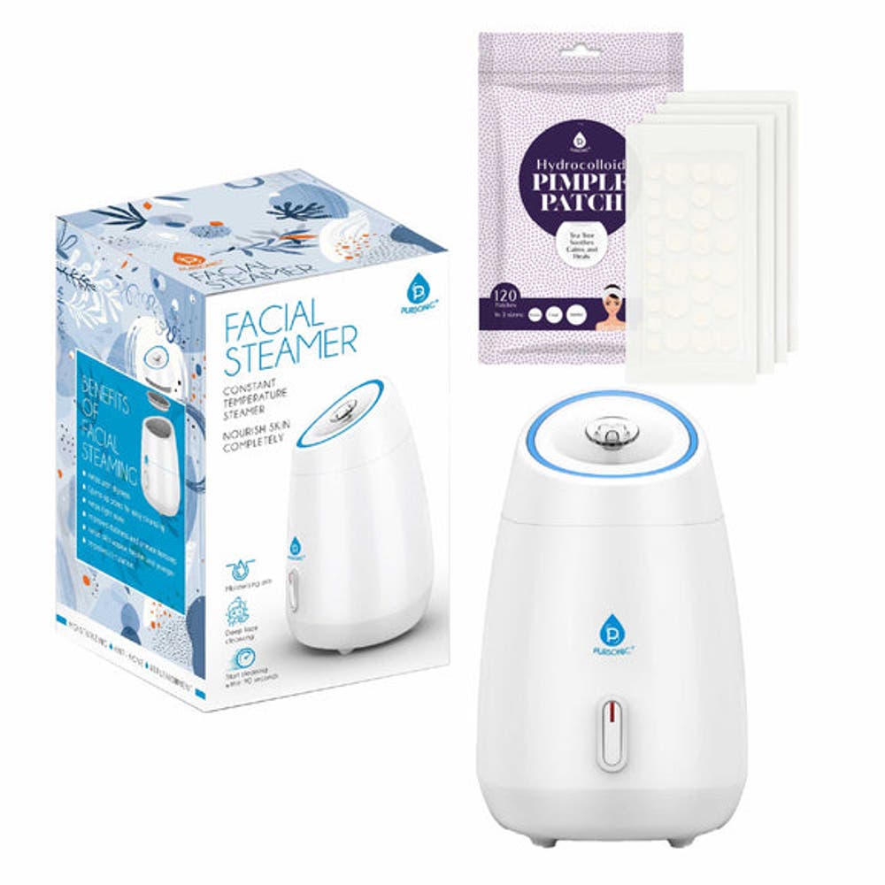 Advanced Facial Steamer & Hydrocolloid Pimple Patch Set, color, Multicolor