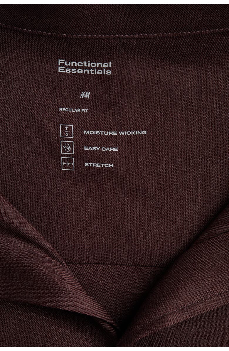 H&M Easy Care Regular Fit Linen-blend Shirt, Alternate, color, Dark Brown