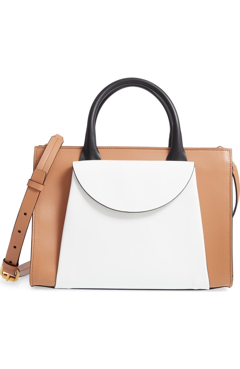 Marni Medium Law Colorblock Top Handle Satchel, Main, color,
