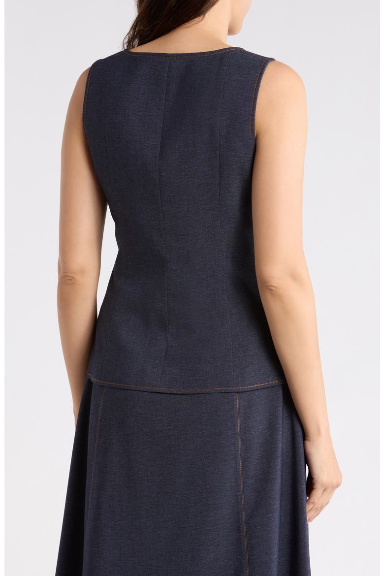 Contrast Stitch Vest, Alternate, color, INDIGO BLUE
