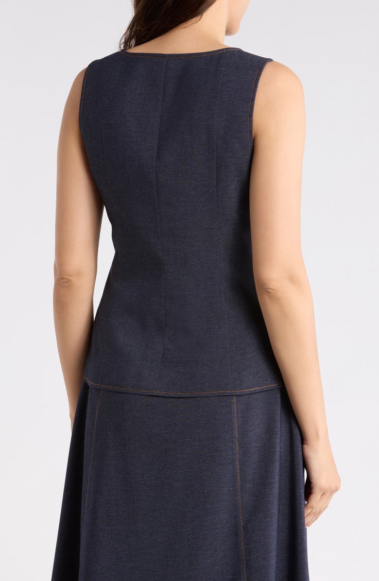 Gemma + Jane Contrast Stitch Vest, Alternate, color, Indigo Blue