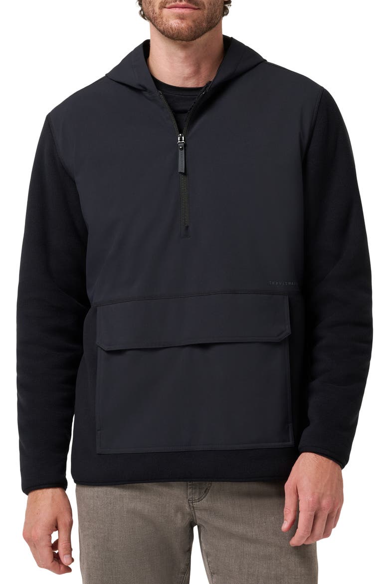 Drift Fleece Half Zip Jacket, Main, color, BLACK