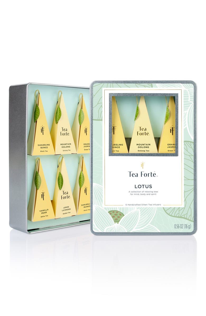 Tea Forté 'Lotus' Tea Infuser Tin, Main, color, 
