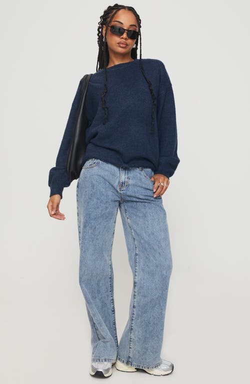 Princess Polly Ryanna Oversize Crewneck Sweater In Navy