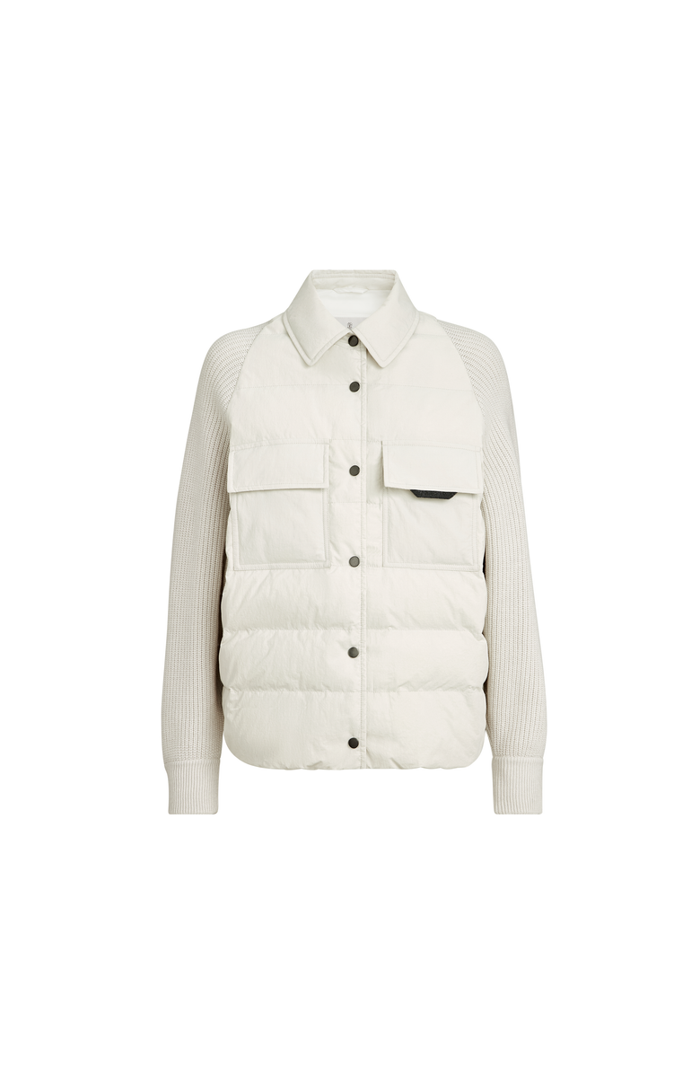 Brunello Cucinelli Knit down coat, Alternate, color, Ivory