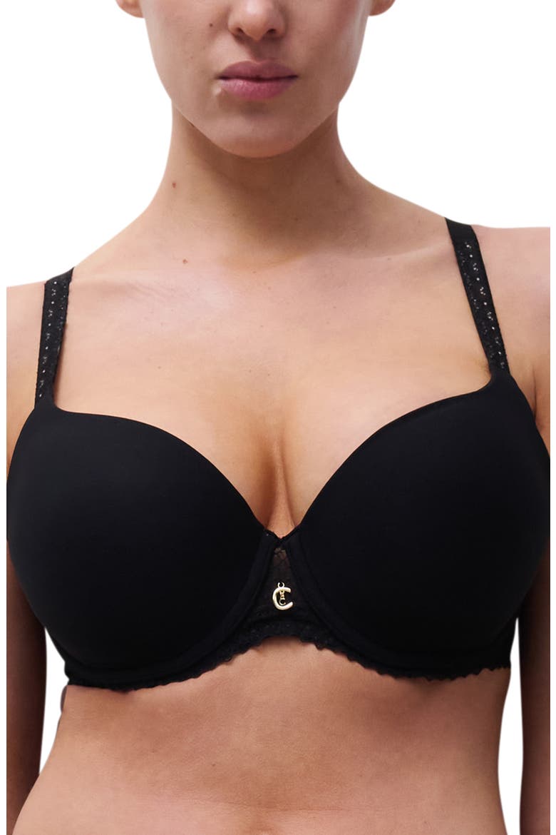 Romance Underwire Low Coverage T-Shirt Bra, Main, color, BLACK