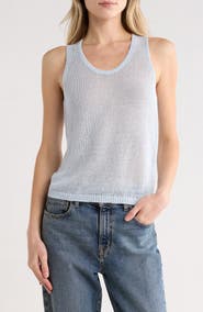 Vince Beachy Linen Open Stitch Tank