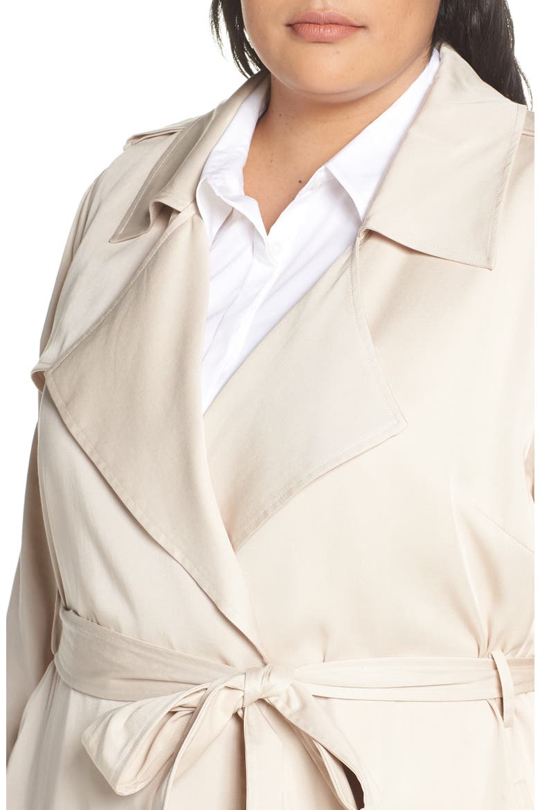 Badgley Mischka Angelina Trench Coat, Alternate, color, FOG