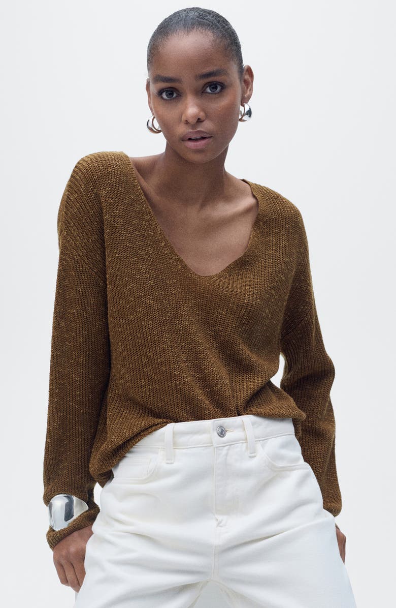 MANGO V-Neck Sweater, Alternate, color, 