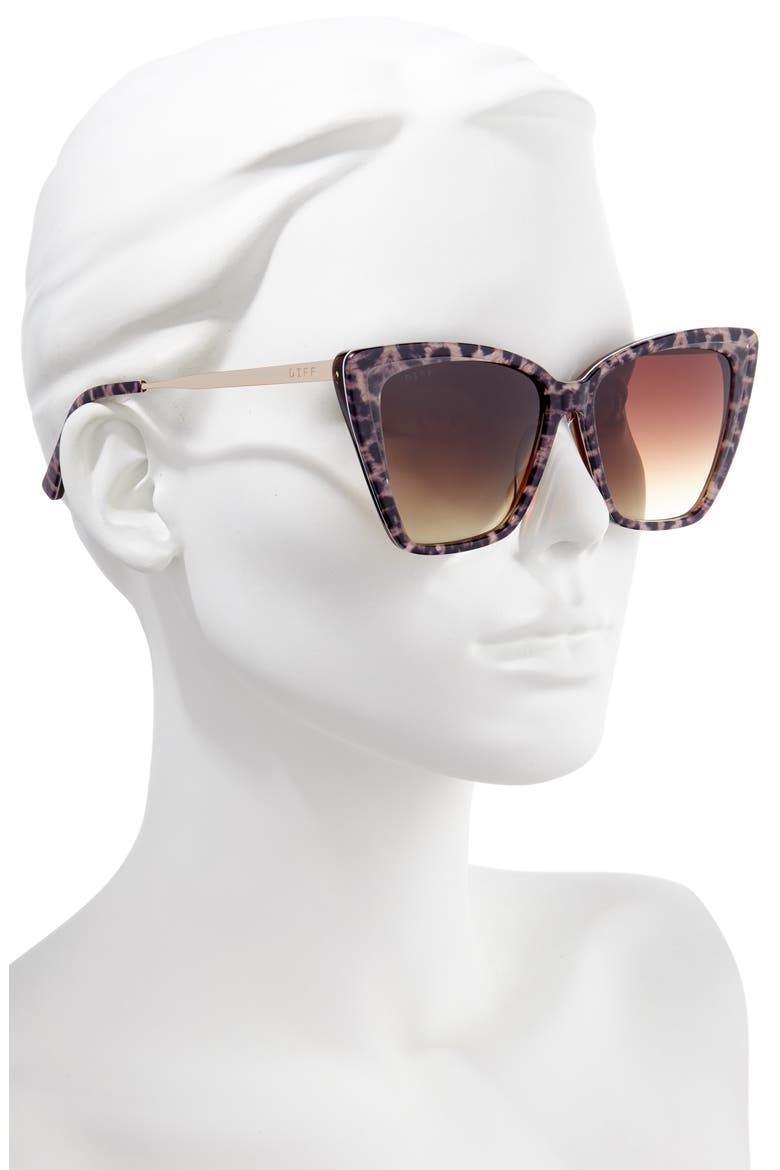 Becky II 55mm Cat Eye Sunglasses, Alternate, color, LEOPARD TORTOISE/ BROWN