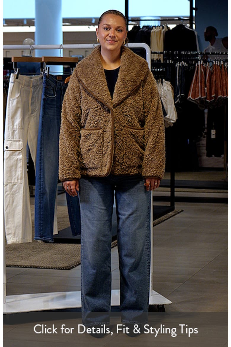 Cozy Patch Pocket Faux Shearling Jacket video