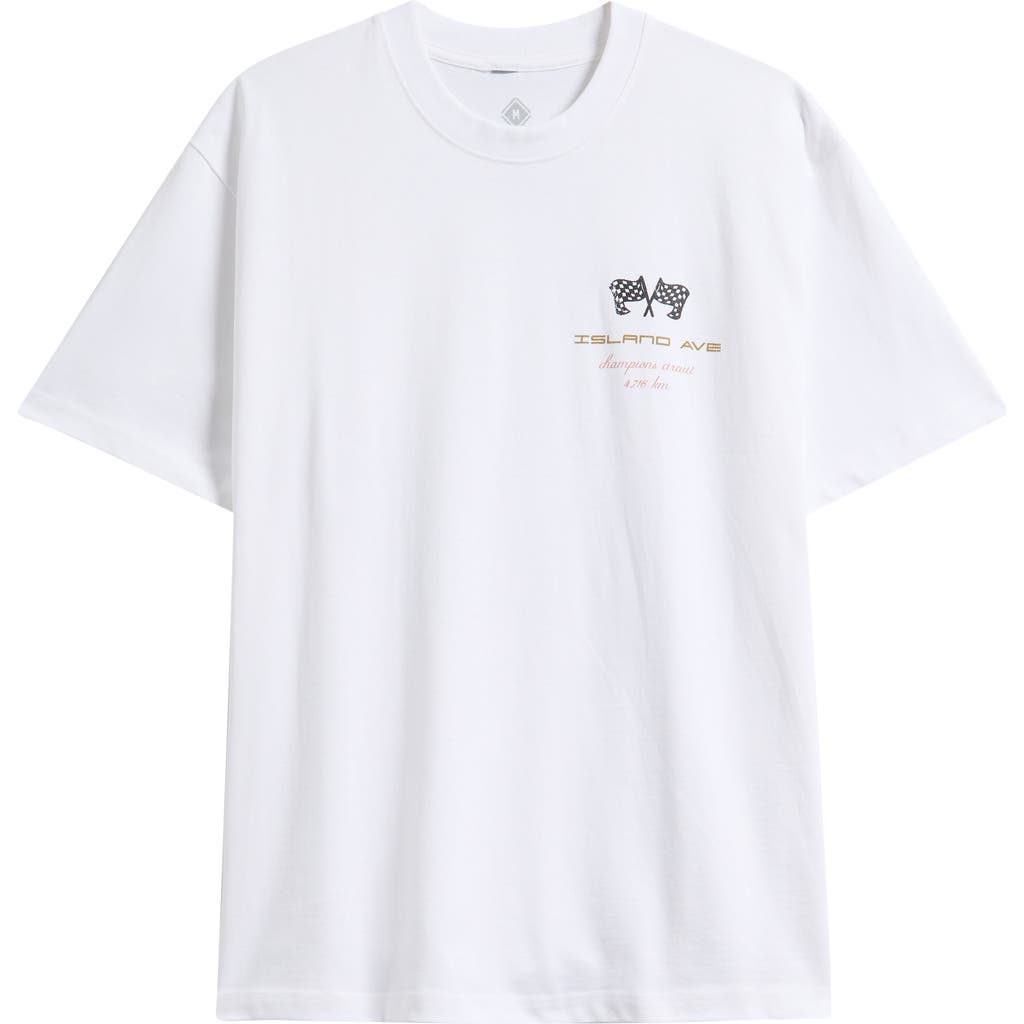 Island Avenue Champiions Circuit Cotton Graphic T-shirt In White