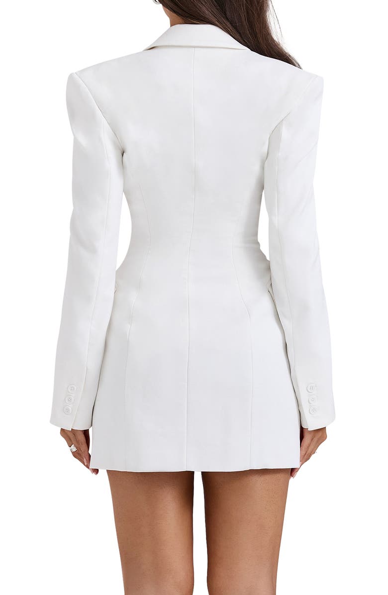 HOUSE OF CB Amia Long Sleeve Blazer Minidress, Alternate, color, White