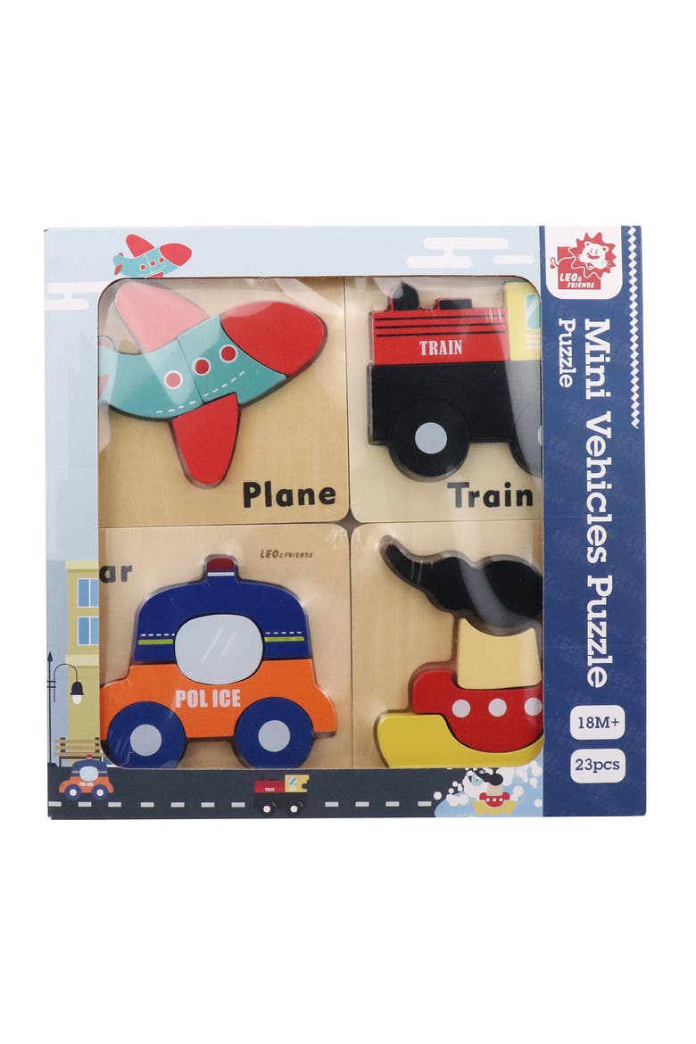 Wooden Vehicle Puzzle Kit, Main, color, Red