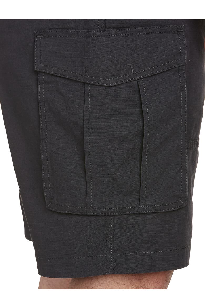Big & Tall Stretch Ripstop Cotton Cargo Shorts, Alternate, color, BLACK