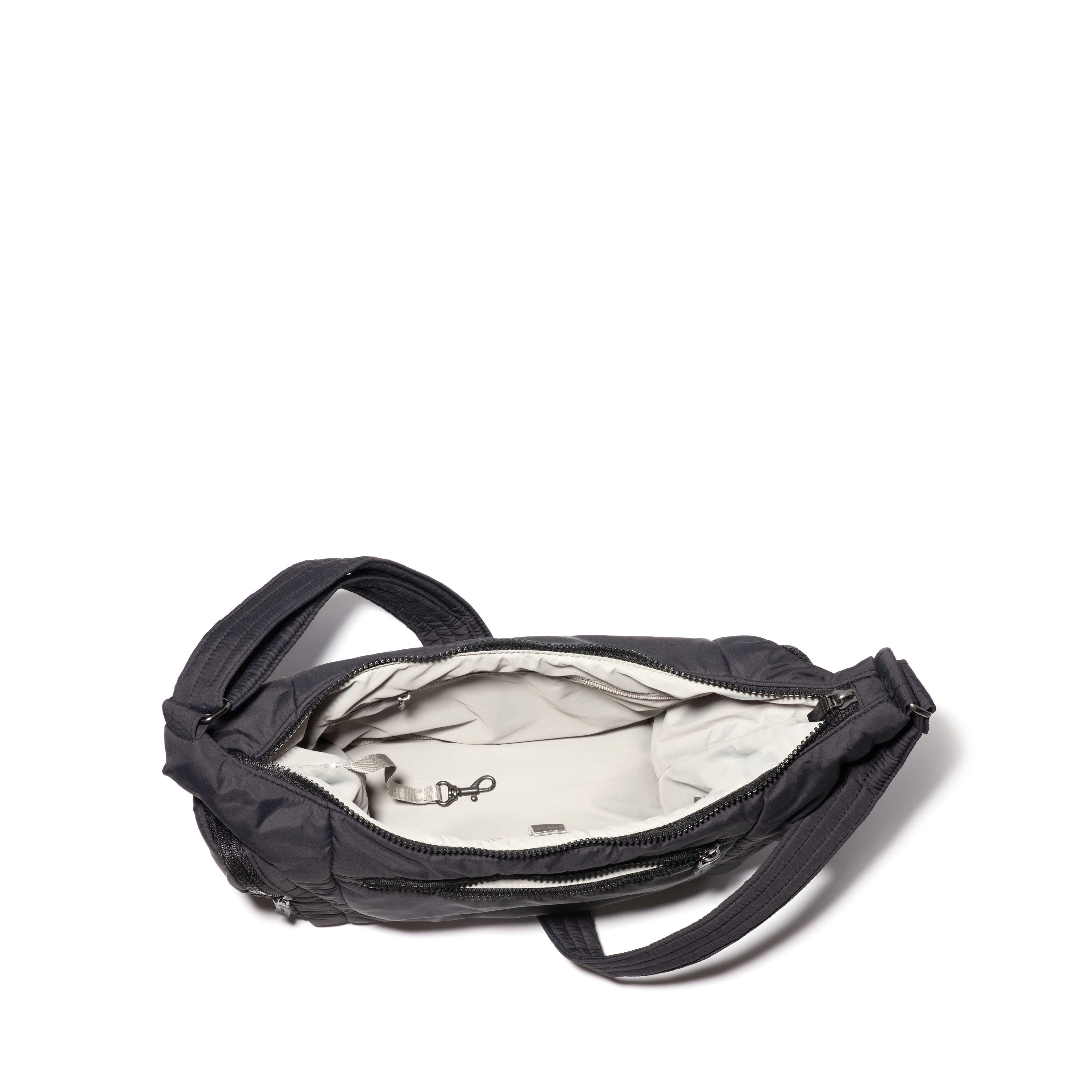 BAGGALLINI Banana Sling Crossbody Shoulder Bag, Alternate, color, Black Puff