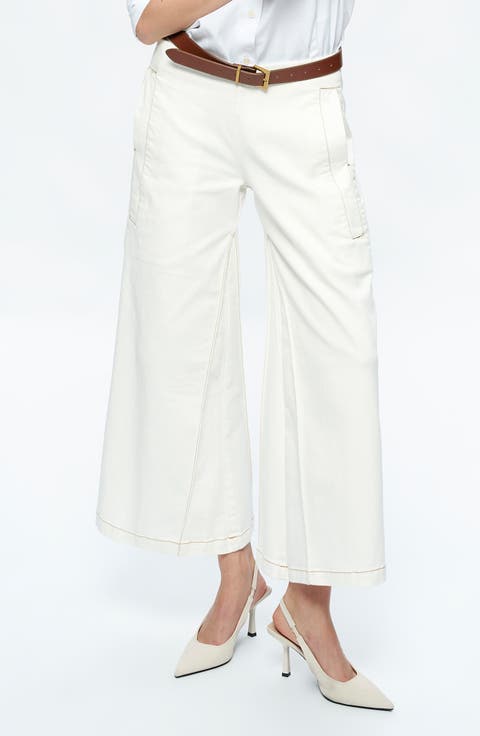 Timothy Low Rise Ankle Wide Leg Jeans