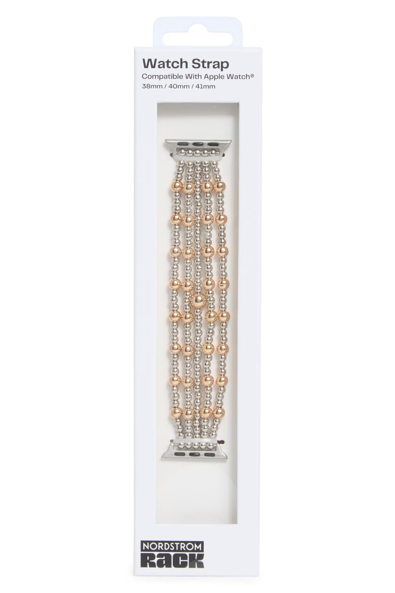 Beaded Multistrand Apple Watch® Watchband, Main, color, SILVER- GOLD