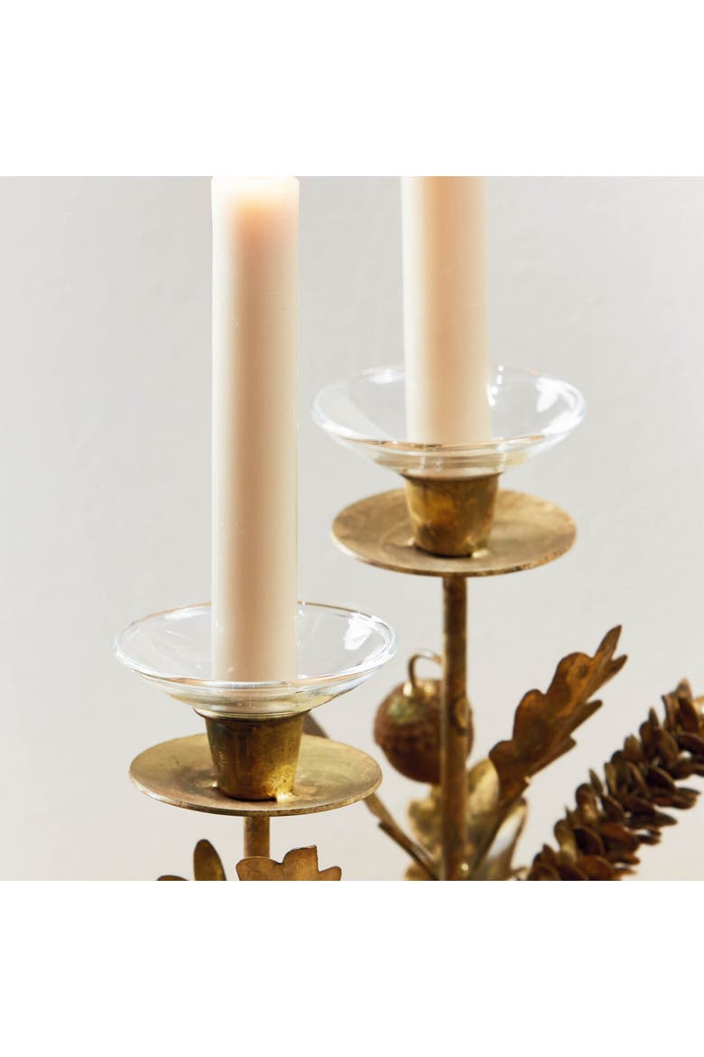Clear Glass Taper Bobeche Candle Holders for Taper Candles, Alternate, color, Clear