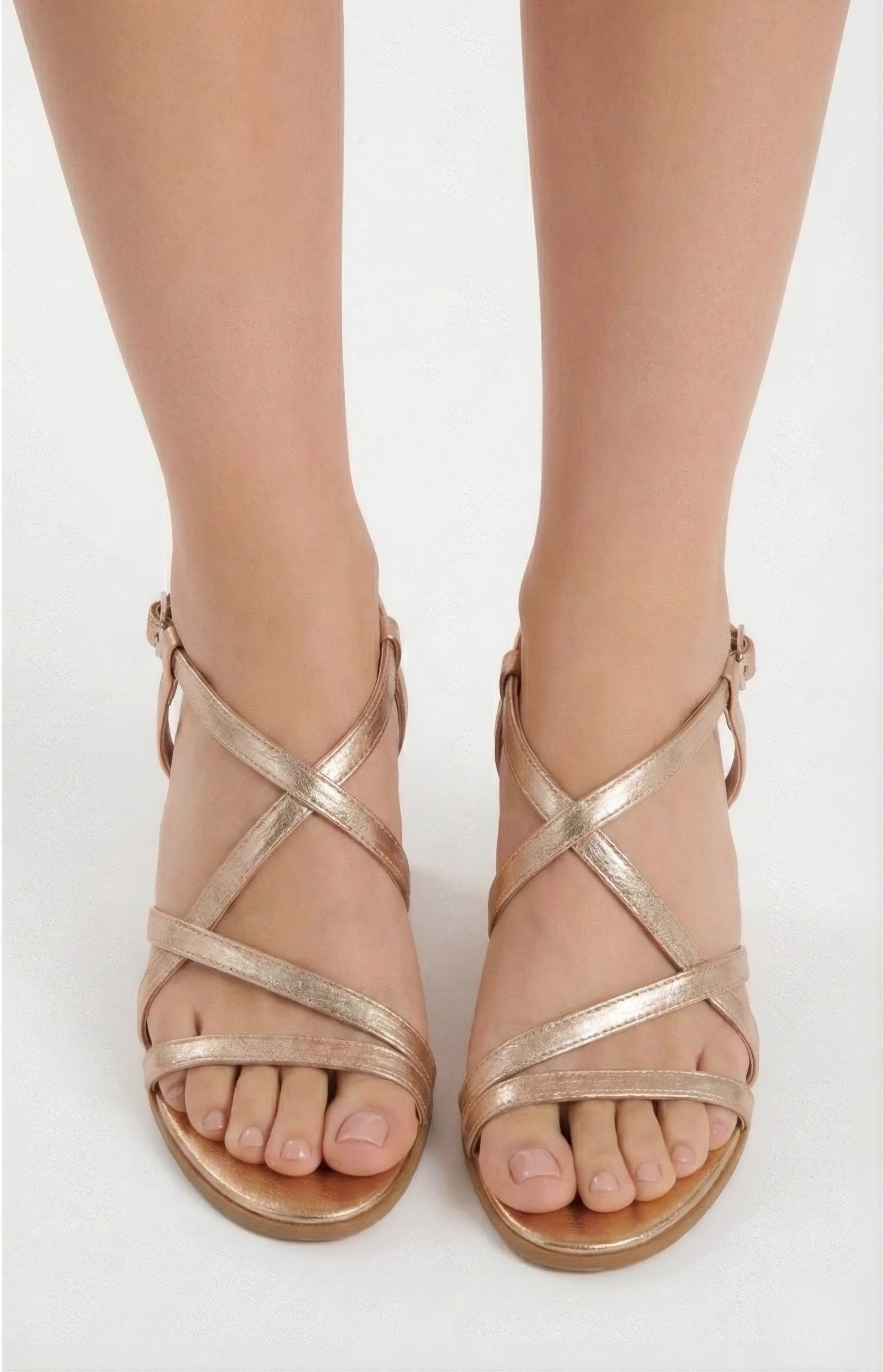 Cloe Leather Heeled Sandal, Alternate, color, Champagne