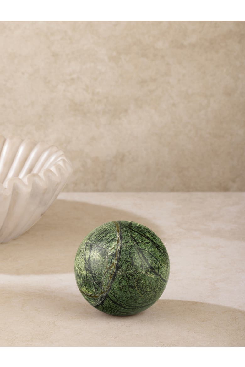 Forest Marble Sphere Object, Alternate, color, Moss Green