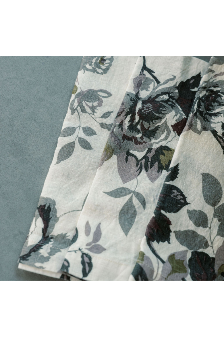 Eggplant and Grey Roses Napkins, Alternate, color, Eggplant