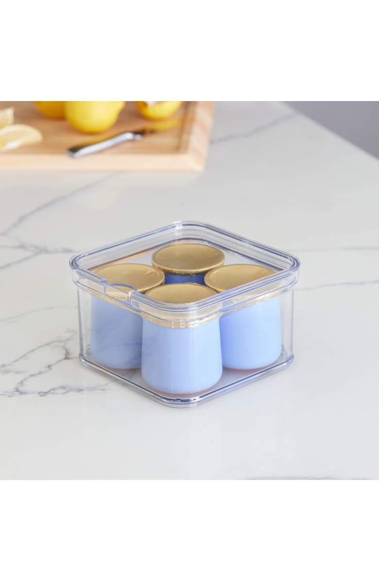 iDesign Stackable Fridge Organizer Bins with Lids - Set of 3 - Clear, Alternate, color, 