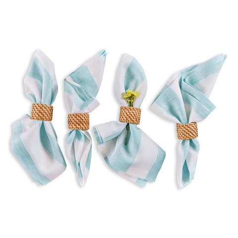 Linen Dinner Napkins - Cabana Stripe, 20" x 20" Inch