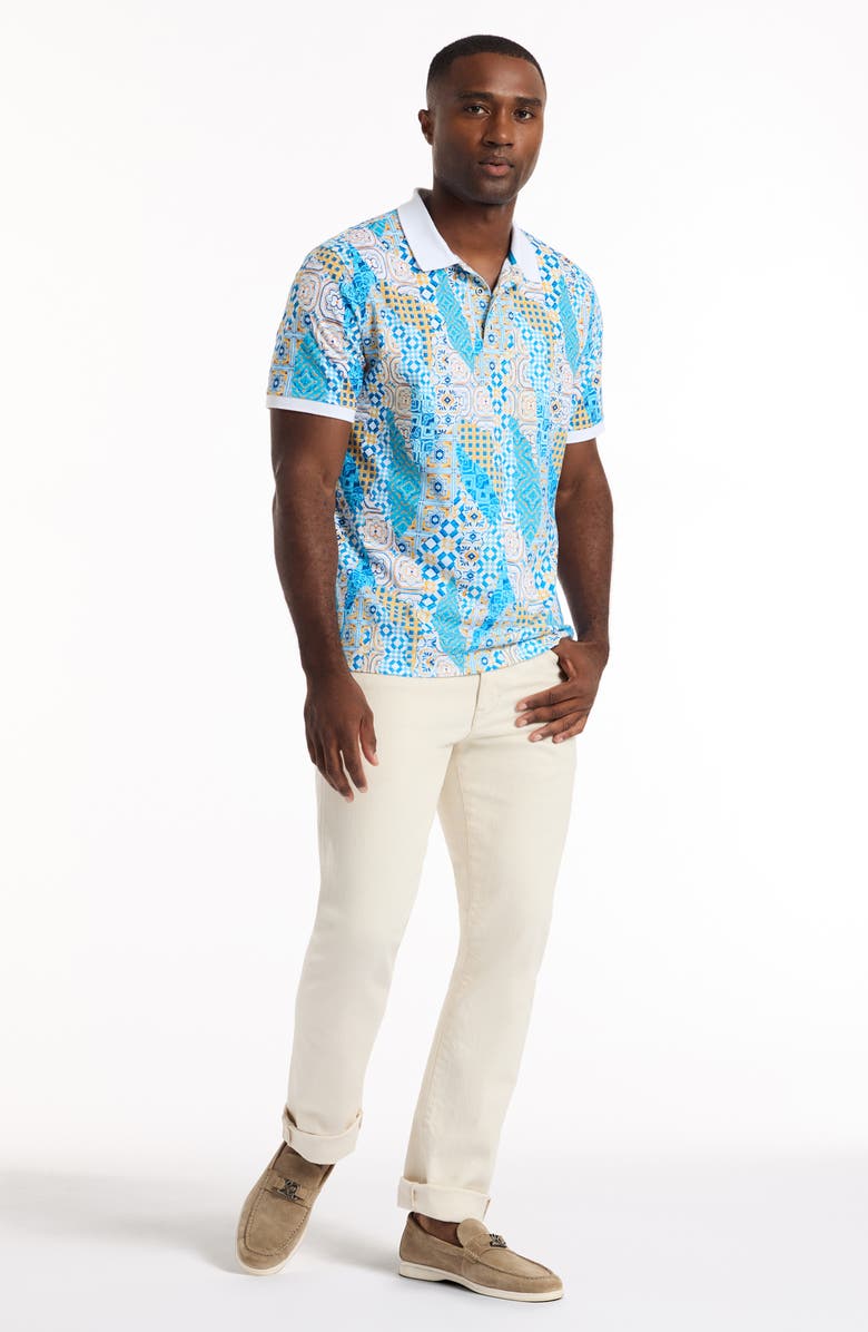 Robert Graham Ward Cotton Polo, Alternate, color, Blue