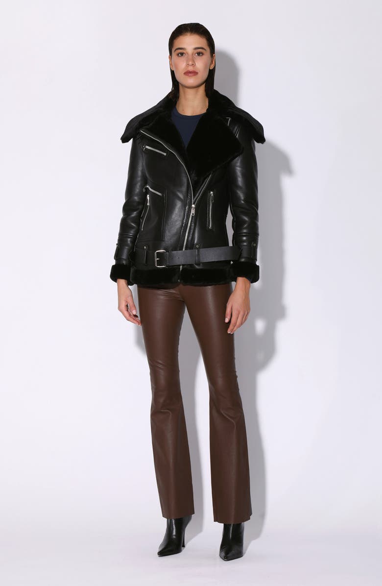 Walter Baker Celine Faux Fur Leather Jacket, Alternate, color,