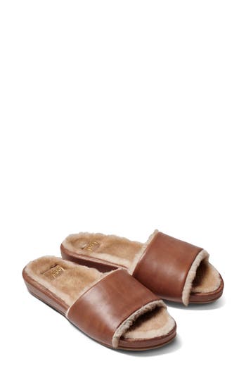 Beek Gallito Genuine Shearling Slide Sandal In Brown