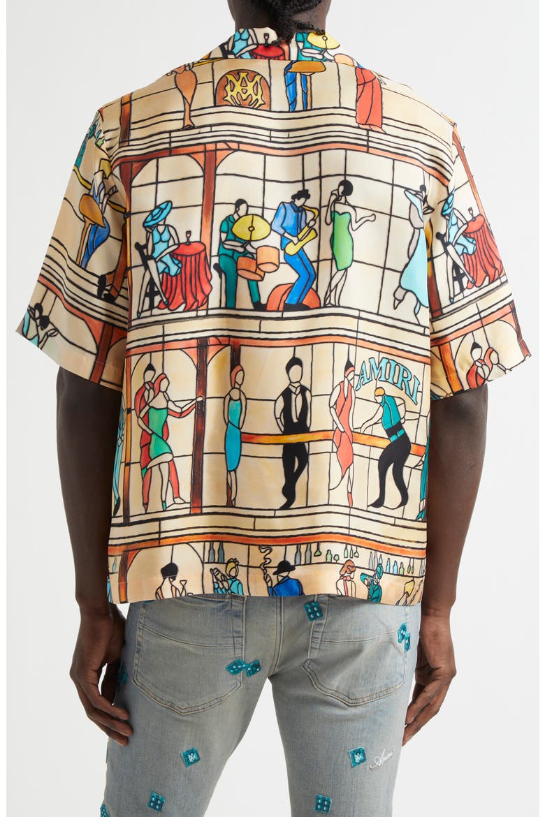 Pool Hall Print Camp Shirt, Alternate, color, SAND