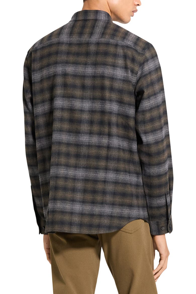 Irving Plaid Cotton Flannel Button-Up Shirt, Alternate, color, DUFFLE MELANGE-QI9