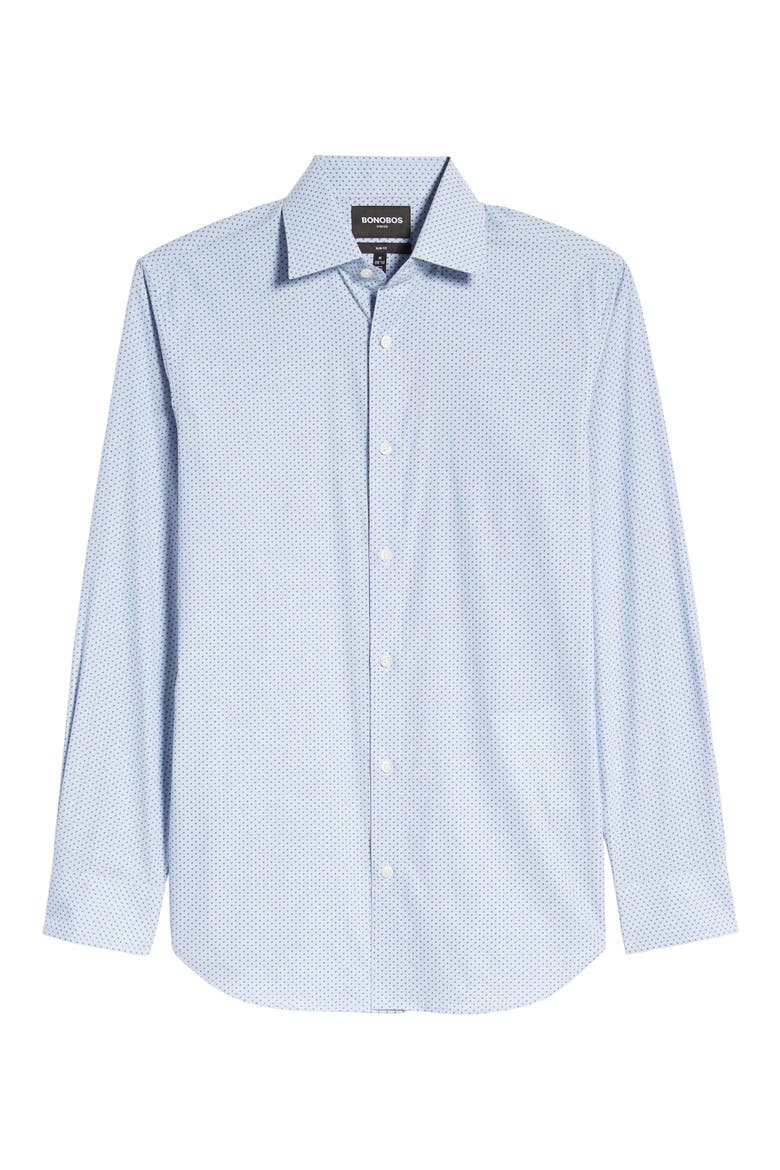 Trim Fit Geo Print Stretch Cotton Dress Shirt, Alternate, color, POWELL SHY VIOLET