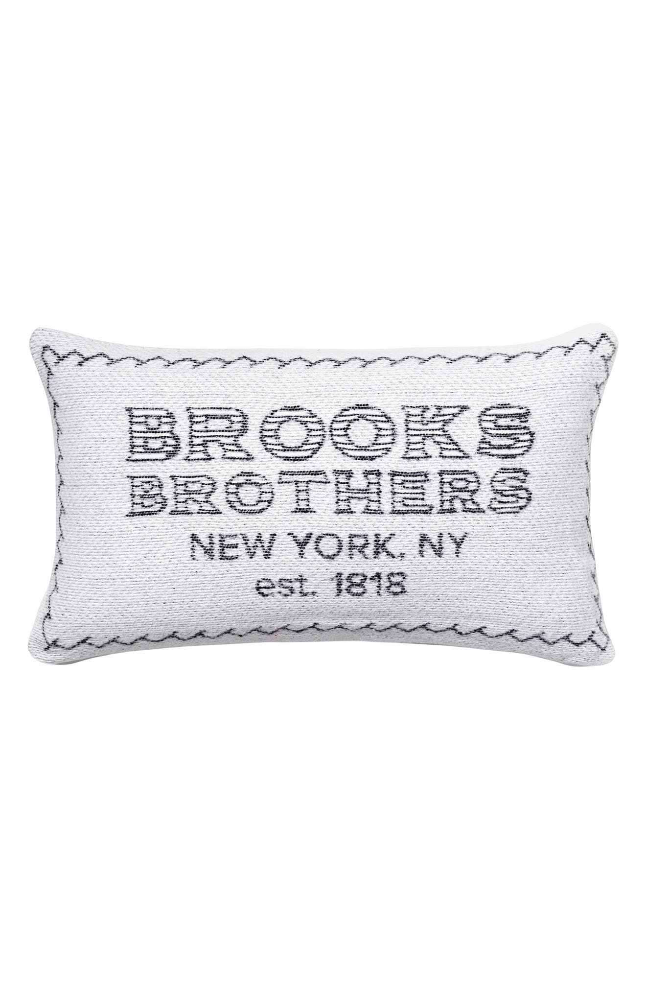 Brooks Brothers Logo Decorative Lumbar Throw Pillow