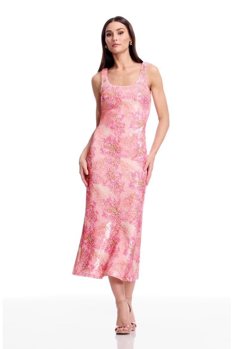Leo Sequin Floral Sheath Cocktail Dress, Alternate, color, FUCHSIA MULTI