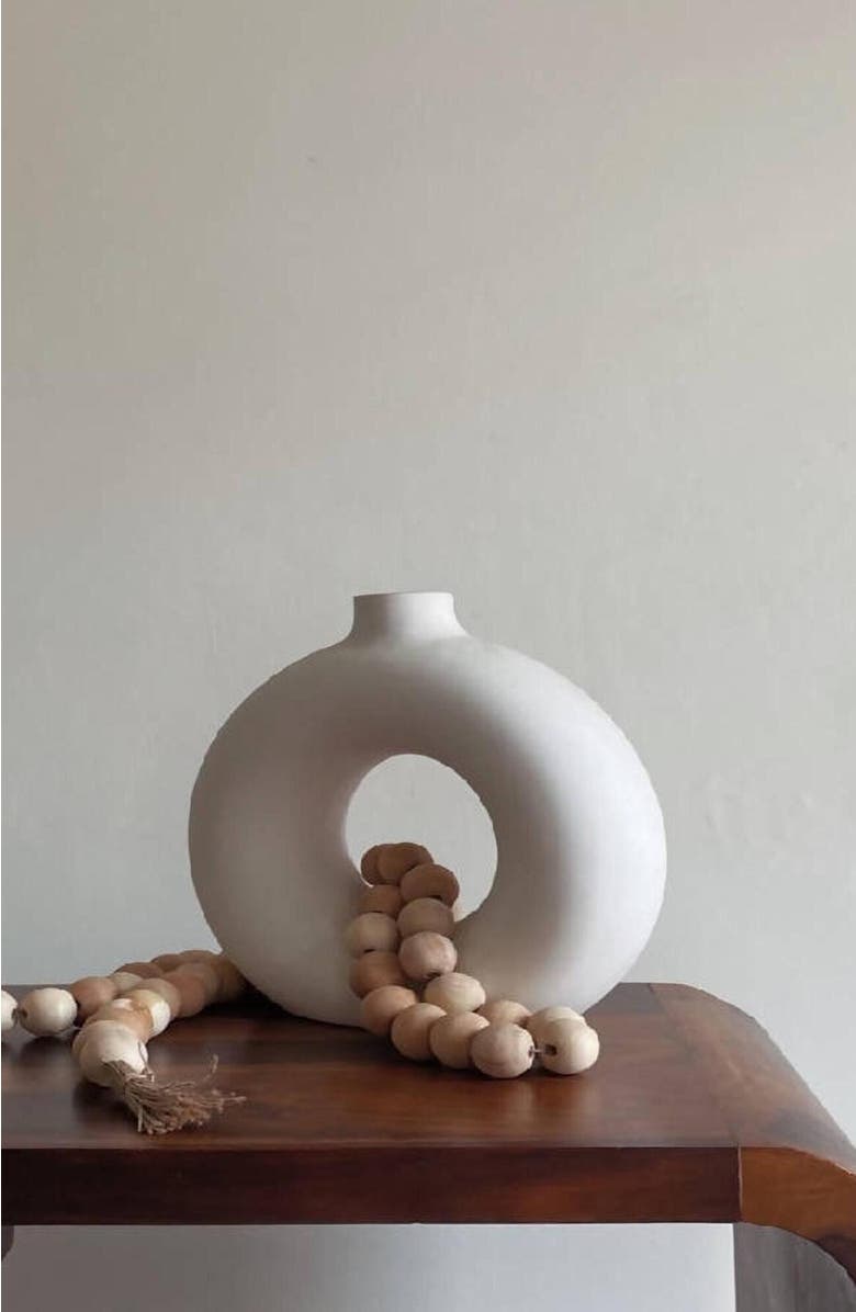 Osmos Studio Farmhouse Wooden Beads With Jute Tassels, Alternate, color, Natural