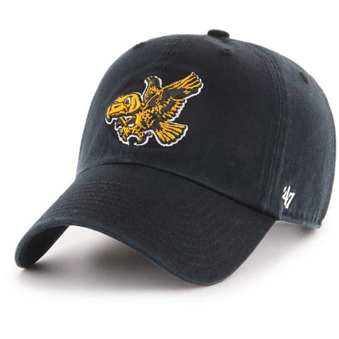Men's '47 Black Iowa Hawkeyes Vault Clean Up Adjustable Hat