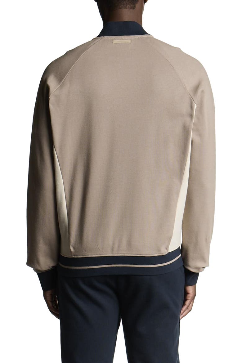 Interlock Contrast Raglan Bomber Jacket, Alternate, color, Cobblestone