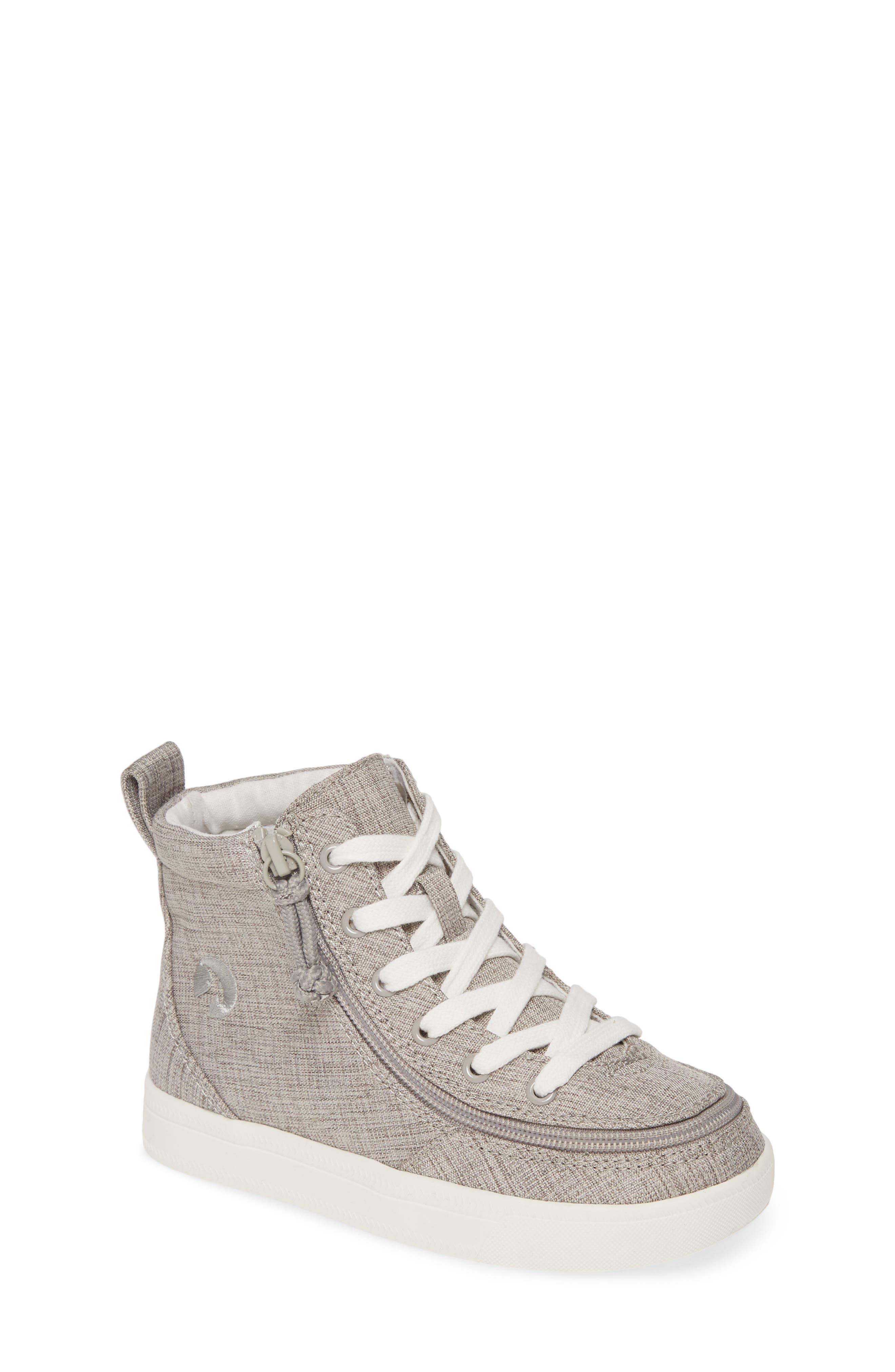 BILLY Footwear Kids' Classic Lace High Top Sneaker, Main, color, Grey Jersey Linen