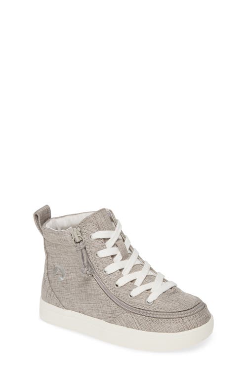 BILLY Footwear Kids' Classic Lace High Top Sneaker in Grey Jersey Linen 