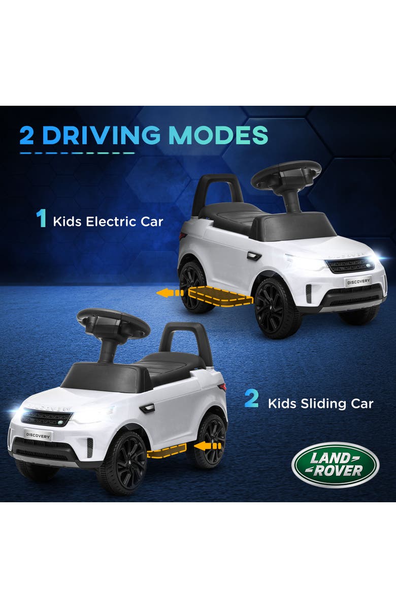 Qaba Land Rover 6V 2-in-1 Kids Ride on Car with Lights, Music, Alternate, color, White