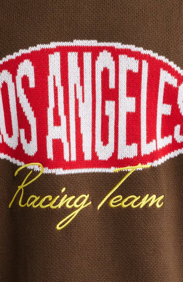 PacSun Racing Team Jacquard Graphic Sweater, Alternate, color, Brown