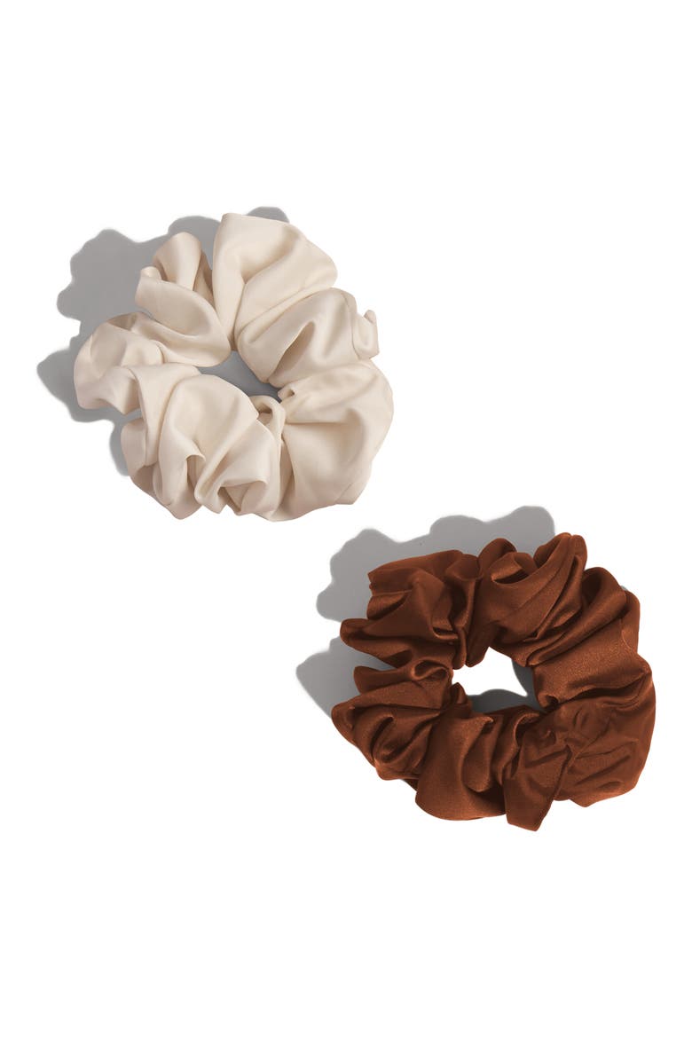 Oversized Scrunchies Extra Gentle 2-Piece Set, Alternate, color, CREAM CAMEL