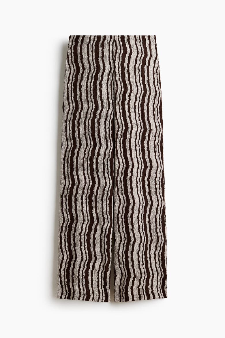 Textured Pull-on Pants, Main, color, Dark brown/striped
