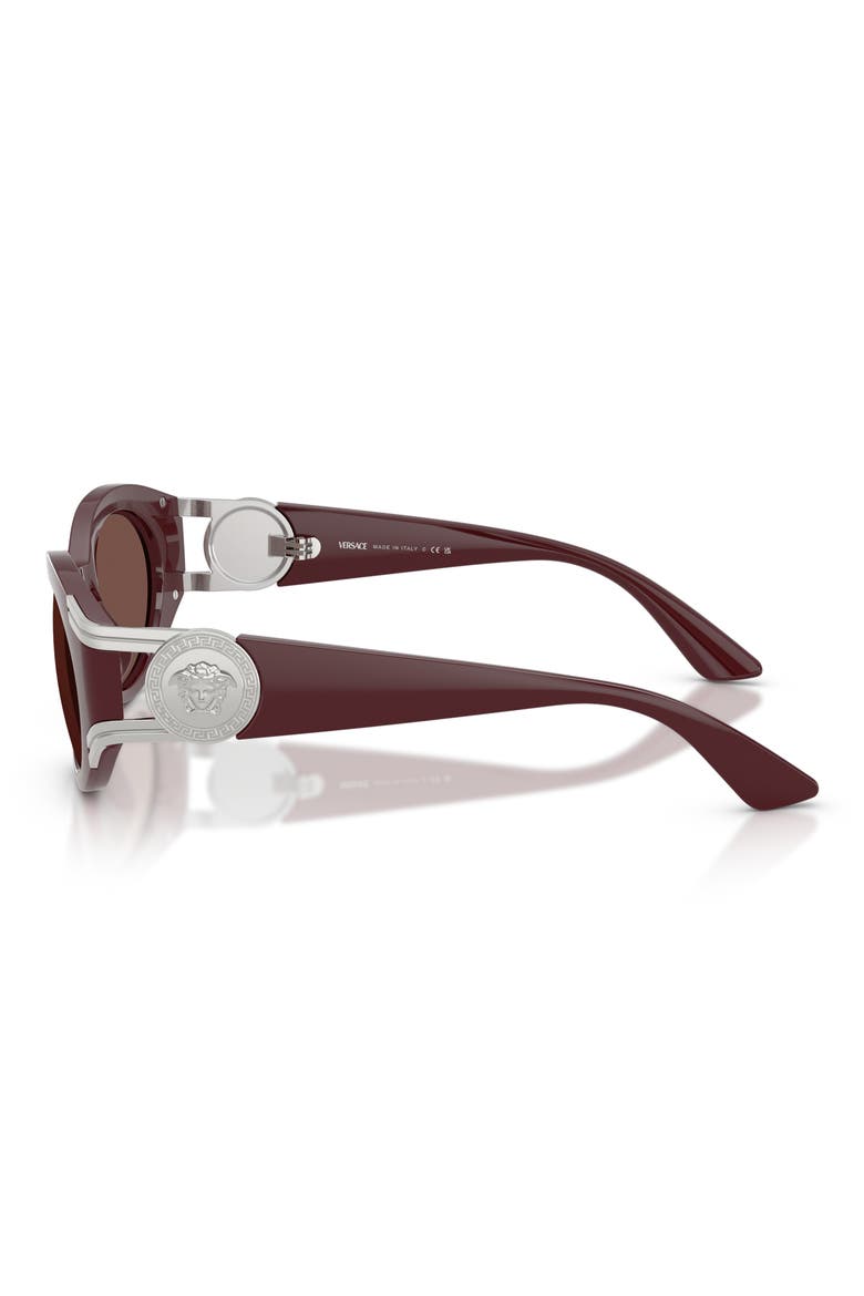 55mm Oval Sunglasses, Alternate, color, DARK RED / BLACK CHOCOLATE